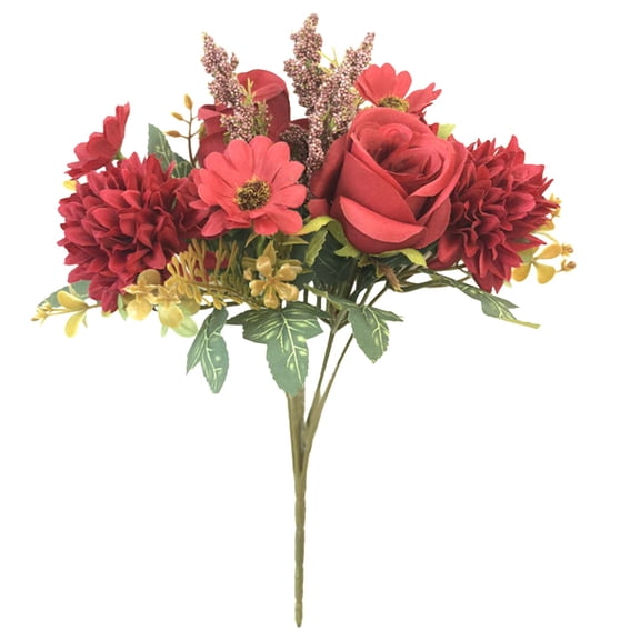 Artificial Rose Flowers Bouquet Wedding Table Centerpieces Arrangement Home Kitchen Decor 1 Bunches 13 Inch