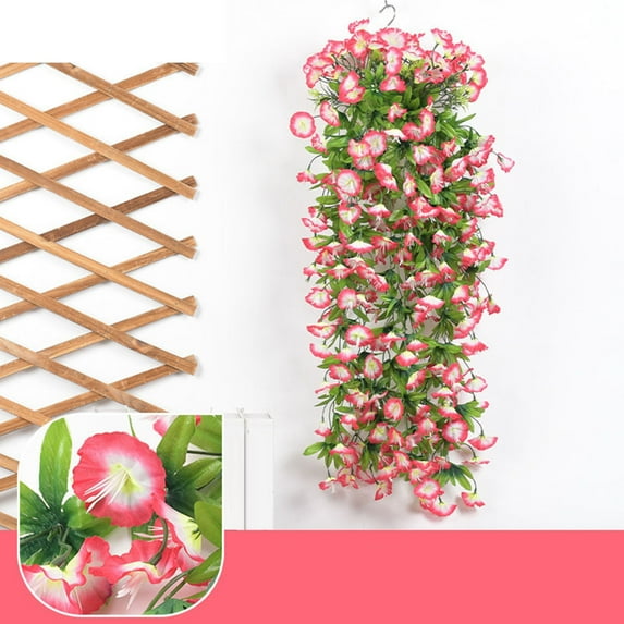 Artificial Rose Flowers, Fake Flower Vines for Wall Decor, 85cm Hanging Basket, Plastic Wrapping Plants, Ceiling Decoration, Living Room Home Decor, Realistic Greenery, Easy Install, No Maintenance