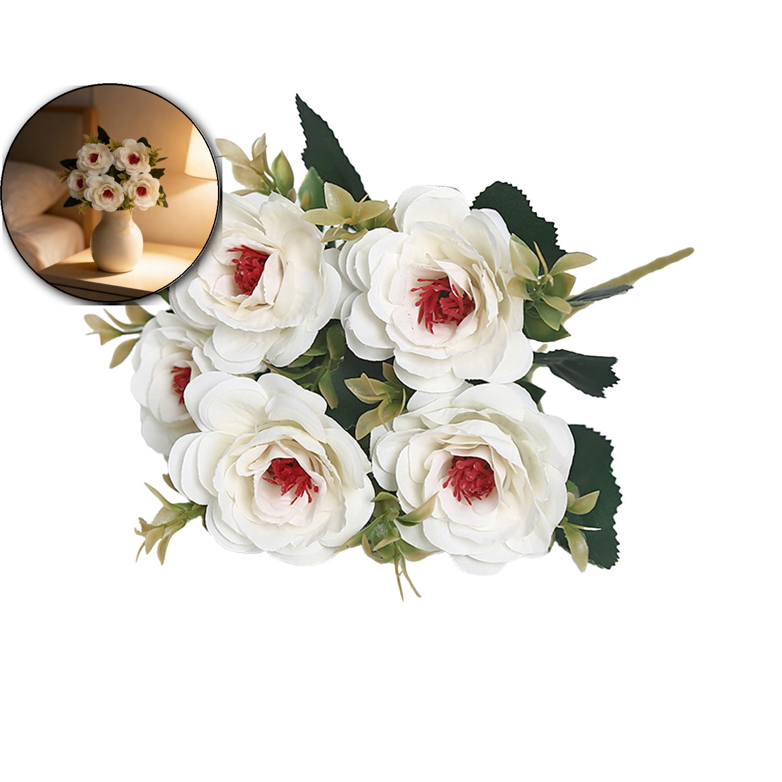 Artificial Rose Flowers Fake Roses Silk Realistic Bouquet for DIY ...