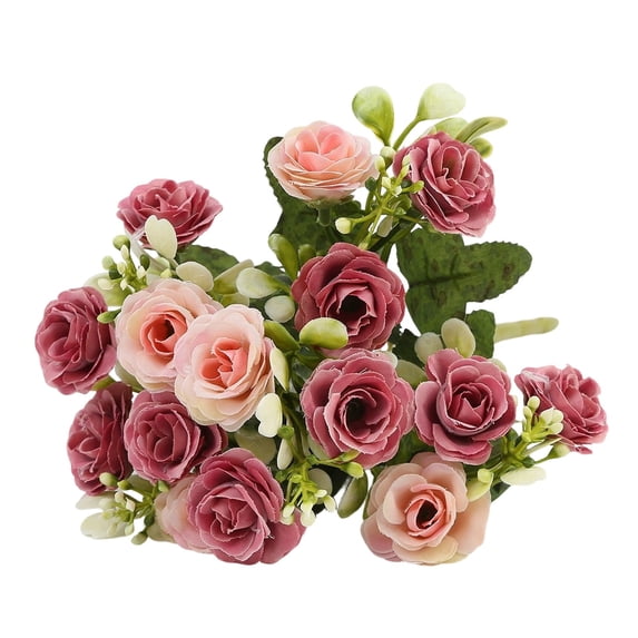 Artificial Rose Flowers, Faux Silk Roses Bouquet, UV Resistant Fake Roses for Outdoor Summer Decor, Wedding Birthday Home Centerpiece Table Decoration