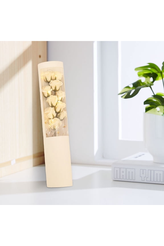 Artificial Rose Flowers Foam Roses with Stems Rose Bouquets in Box, Birthday Gifts for Women, Real Preserved Flowers, Mothers Day Roses Gift for Mom, White