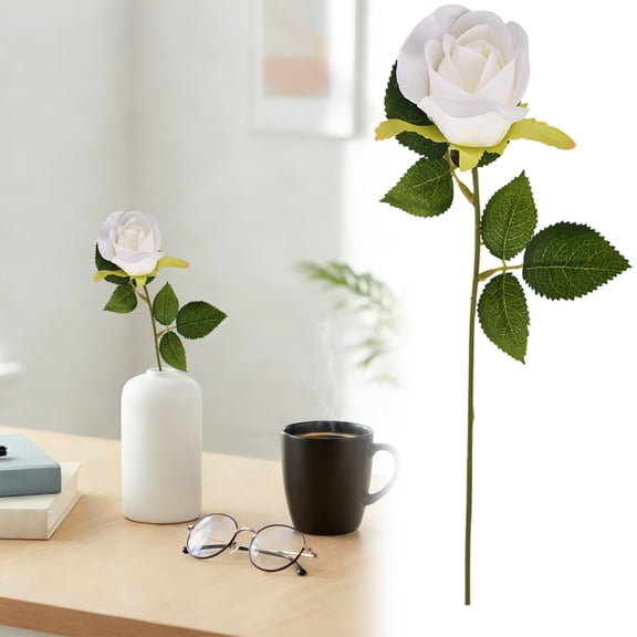 Artificial Rose Flowers, Long Stem Silk Roses Bouquet, Realistic Silk Roses Bouquet, Fake Rose Flowers for DIY Wedding Bouquet Table Centerpiece Home Decor, 20"