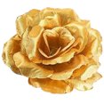 thumbnail image 1 of Artificial Rose Flowers, Oimcto Real Looking Blossom Rose Flower Heads for Wedding Bouquet Decor, DIY Crafts and Arrangements, Cloth Material, Fade-Resistant, Reusable, No Stems Included, Gold, 1 of 5