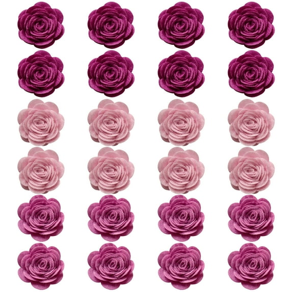 Artificial Rose Flowers for Diy Crafts, Self-Adhesive Foam Flowers for Scrapbooking Cards, Non-Woven Decorative Roses, 1Set (1Set) Red