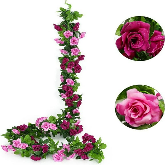 Artificial Rose Garland with Lifelike Pink and Peach Blooms Perfect for Home Decor Weddings and Events