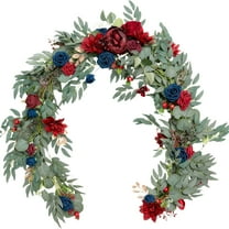 Artificial Rose Greenery Garland, Realistic Fake Flower Vine with Lifelike Leaves for Wedding Decorations, Rustic Arch Centerpiece, Table Runner, Chair Back Decor for Bridal Party Home Decor