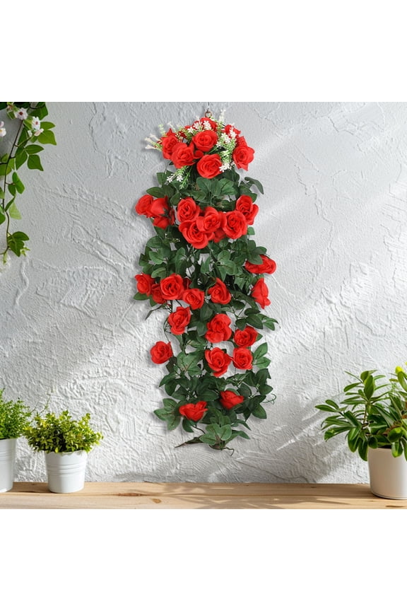 Artificial Rose Hanging Decor Faux Rose Flower Easy Install Modern Home Garden for Wedding Party Long-Lasting Artificial Petal Durable Silk Fabric Elegant Centerpiece Diy Ornament Seasonal Yulucky