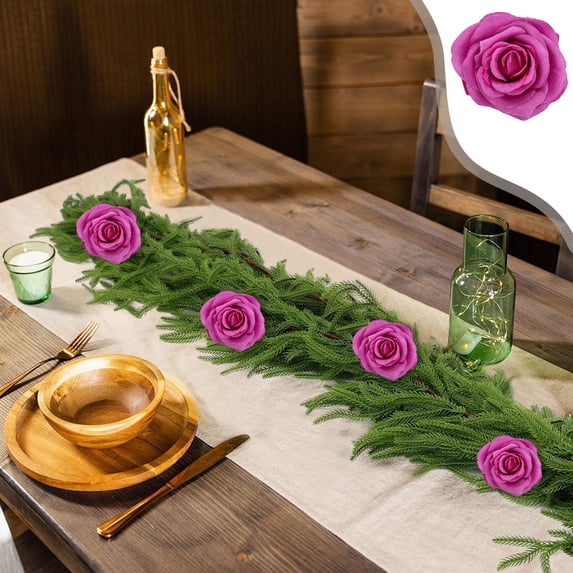 Artificial Rose Heads Multi Colored Silk Roses, Realistic Faux Flower Heads Bulk for Wedding Decoration DIY Crafts Home Decor, Valentines Day Mothers Day Party Centerpieces Flower Crown Supplies