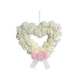 thumbnail image 1 of Artificial Rose Heart-Shaped Wreath for Wall or Door Decoration - White, 1 of 6