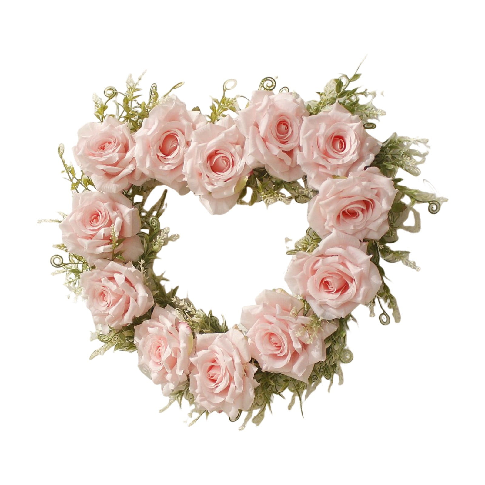 Artificial Rose Heart Wreath, Valentine's Day Front Door Decor with ...