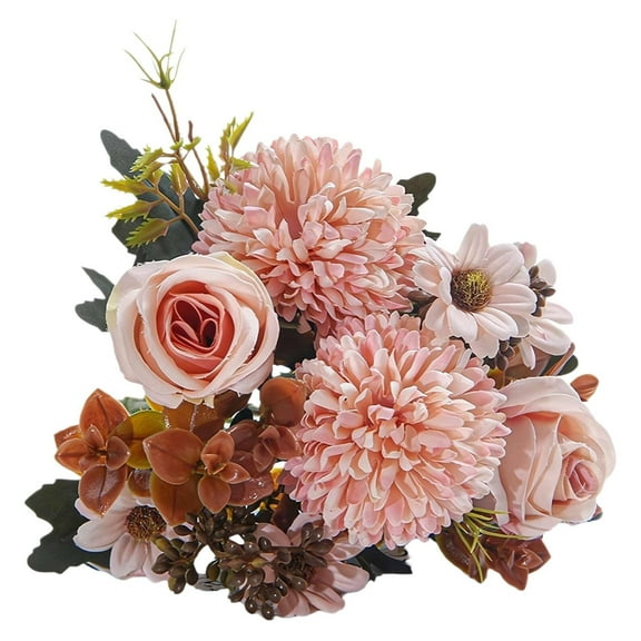 Artificial Rose & Hydrangea Bouquet - Small Faux Flower Arrangement For Wedding Table Centerpieces, Kitchen Decor, And Photography Props