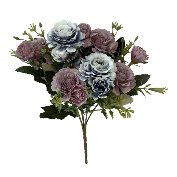 Artificial Rose Peony Bouquet, 11.8 Inch Soft Bendable Wire Stem Zero Maintenance Fake Floral for Wedding Handheld Aisle Road Guide Wall Home Office Party Valentine Anniversary Decor