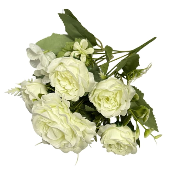 Artificial Rose Peony Bouquet, Faux Flower Stems for Weddings & Living Room Decor, Maintenance-Free Decorative Floral Branches for Table Centerpieces & Home Office, Realistic Faux Florals