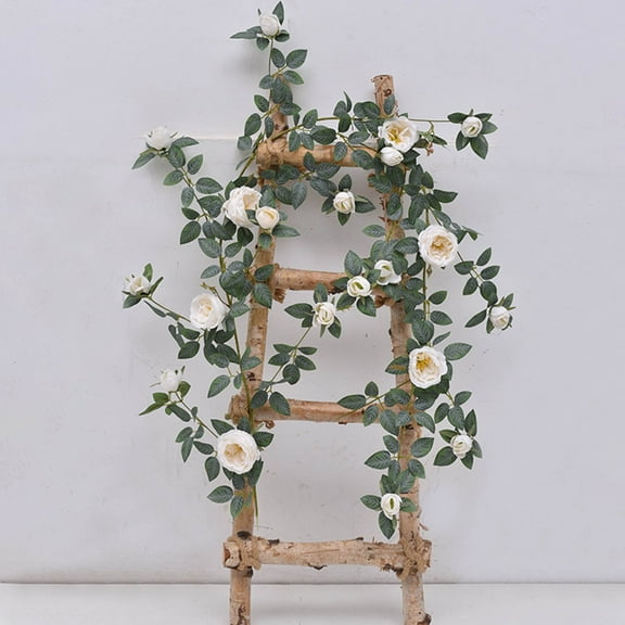 Artificial Rose Rattan Ceiling Pipe Cover | Decorative Wrapped Wall Hanging False Rose Strips - 1.8m Plastic Artificial Flowers for Home Decor