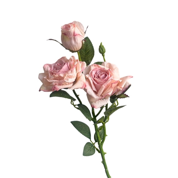 Artificial Rose Stem 24 Inch Silk Flowers With 3 Blooms Premium Polyester Material Wedding And Event Decor Indoor Use French Style Artificial Flower for Home