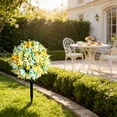 thumbnail image 1 of Artificial Rose Tree, Outdoor Decor, Realistic Simulation Flower Ball Tree For Garden And Patio, Plastic Faux Plant With Ground Stake For Landscape Arrangement, 1 of 8