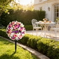 thumbnail image 1 of Artificial Rose Tree, Outdoor Decor, Realistic Simulation Flower Ball Tree For Garden And Patio, Plastic Faux Plant With Ground Stake For Landscape Arrangement, 1 of 8