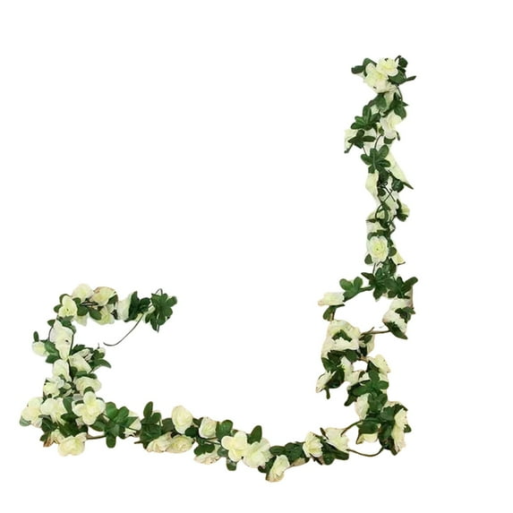 Artificial Rose Vine, 2.4M, White, Artificial Peony Flower Garland Red Hanging Vines Wedding Arch Wall Decor