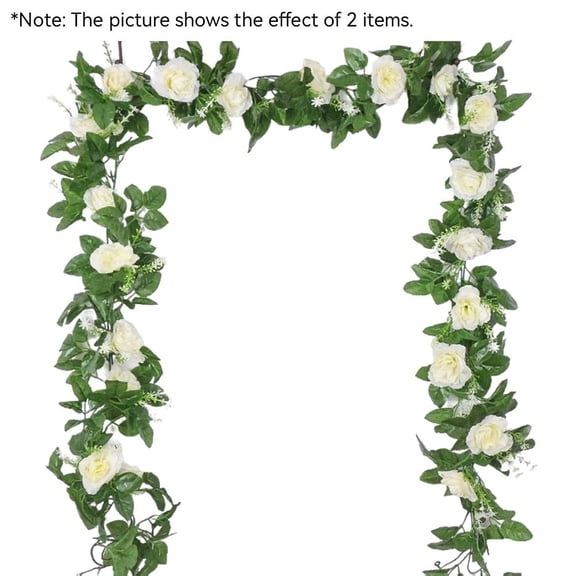 Artificial Rose Vine Fake Flower Garland Fake Silk Rose Hanging Vine, Bendable Rose Flower Garlands, Artificial Silk Wild Roses Vine Hanging Flowers Home Spring Decor - Color F