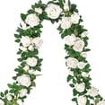 thumbnail image 1 of Artificial Rose Vine Fake Flower Garland, Ongmies Artificial Rose Vine Garland – Faux Hanging Flowers for Wedding Arch, Garden & Background Decoration, Garden Background Decoration, 1 of 7