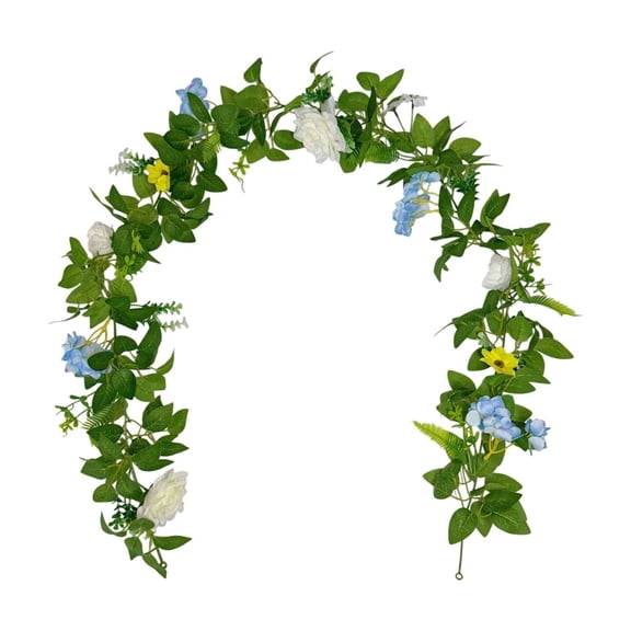 Artificial Rose Vine Garland, 70-Inch White or Pink Plastic Flower Arch for Wedding Party Decorations, 1-Pack