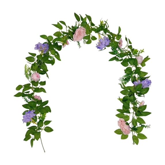 Artificial Rose Vine Garland Decoration, Simulation Flower Vine for Wedding Arch Wrapping and Party Decor, Realistic Faux Floral Arrangement for Indoor and Outdoor Home Wall and Event Decoration
