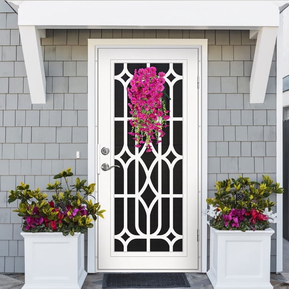 Artificial Rose Vine Hanging Planter 75cm - Fake Flower Wall Decor for Living Room Ceiling, Plastic Greenery