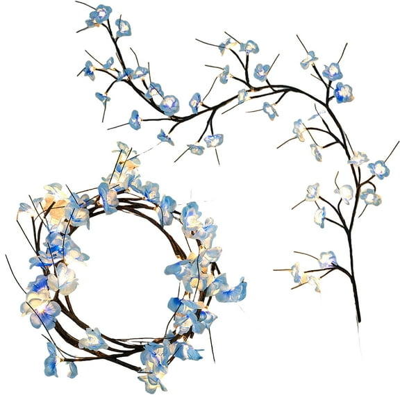 Artificial Rose Vine Light 8 Modes Diy Led String Light For Living Room LED Branch Light (1.6m)