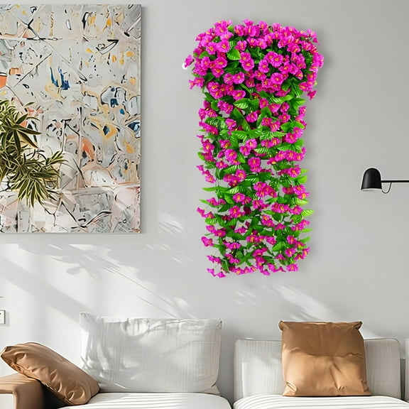 Artificial Rose Vines - Plastic Fake Flowers for Living Room Ceiling and Wall Decoration, Indoor and Outdoor Use