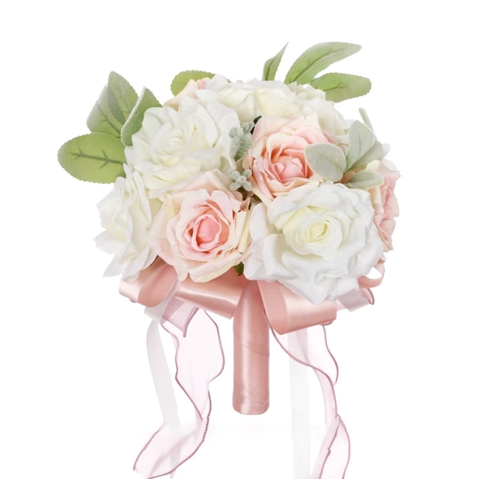 Artificial Rose Wedding Bouquet Ribbon Wrapped Bridal Bridesmaid Flower ...