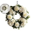 thumbnail image 1 of Artificial Rose Wreath - 13.7 Inch Front Door Wreath with Hydrangea Leaves for Spring, Valentine's, Mother's Day, Wedding & Home Decor, 1 of 4