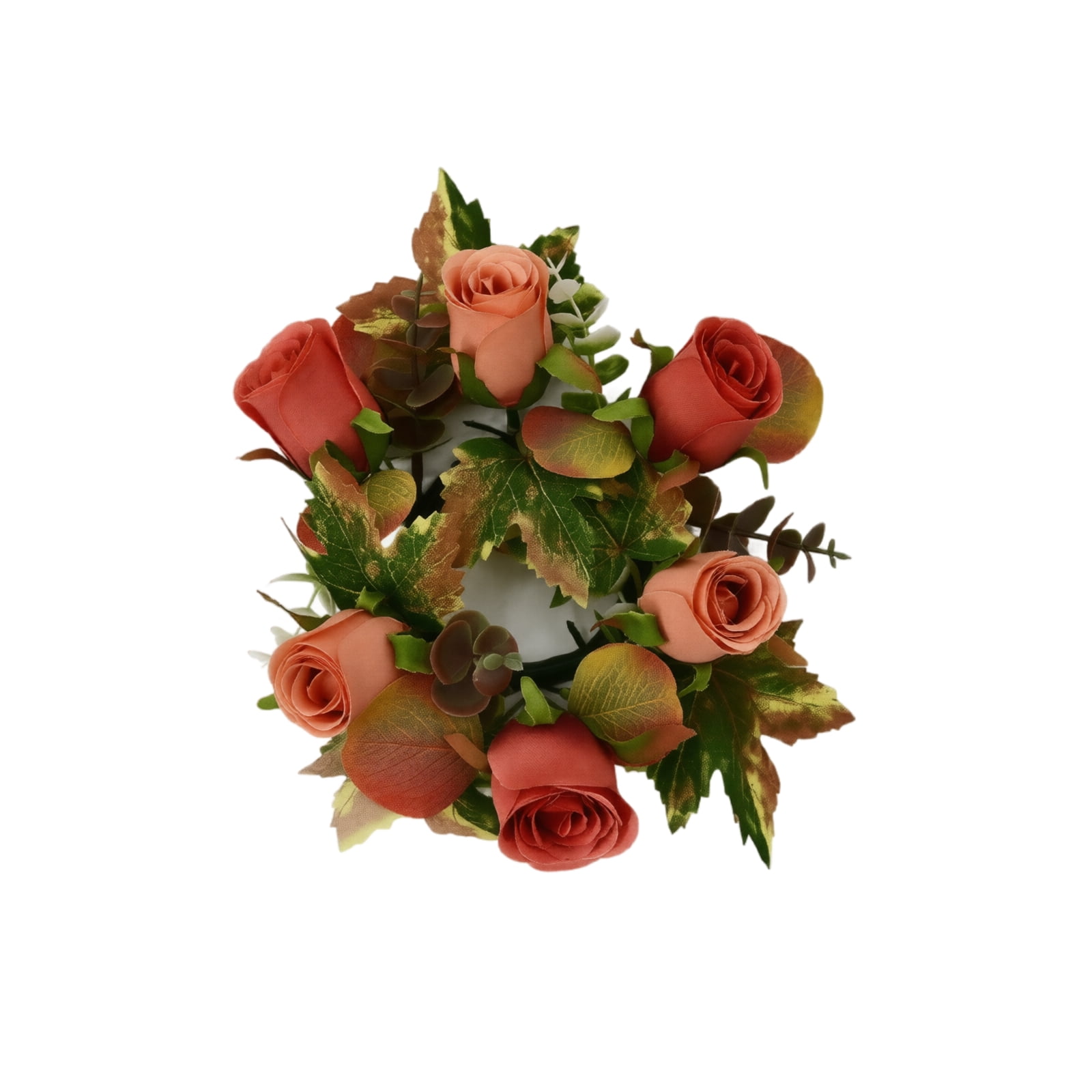Artificial Rose Wreath Mini Floral Wreaths Pillar with Blooming Flowers — free download