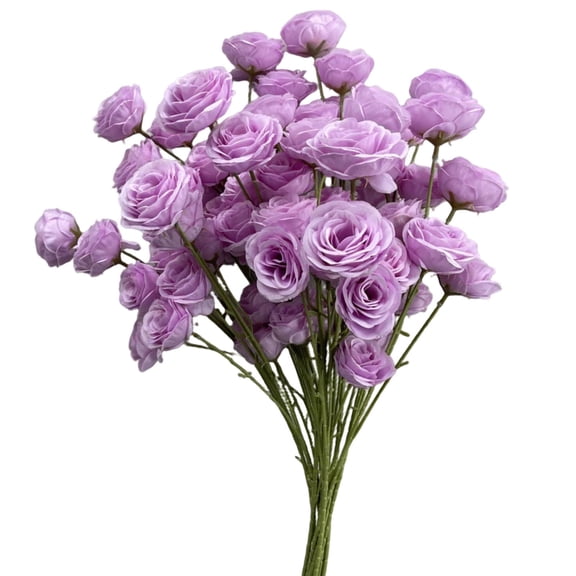 Artificial Roses 6 Heads Silk Flower Roses with Stems Fake Rose Bouquet Gifts for Valentine's Day Home Office Parties Bridal Wedding Anniversary Table Centerpiece Decor, 1Pack(Light Purple,31x13.8")