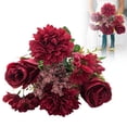 thumbnail image 1 of Artificial Roses Bouquet, Faux Flower for Centerpiece Decoration, Red, 1 of 9