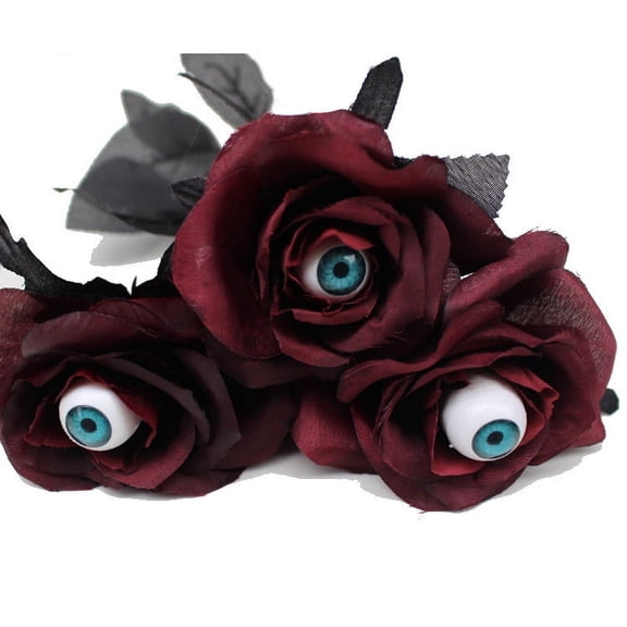 Artificial Roses Flowers Bouquet with Gothic Flowers Fake Realistic Roses Dead Flower for Party Arrangements Wedding Home Decor Costume DIY Project,Red