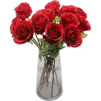Artificial Roses Flowers for Flower Arrangement, Silk Red Rose Bouquet for Home Decoration, Faux Roses for Valentine's Day Parties and Wedding Decoration (36, Red)