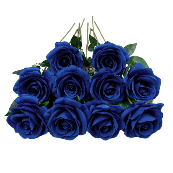 Artificial Roses with Long Stems, Fake Silk Rose Artificial Flowers Bulk for Bridal DIY Wedding Bouquet Table Centerpiece Ball Arrangement Party Home Decor