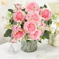 thumbnail image 1 of Artificial Roses Roses Silk Rose Bouquet Imitation Flower Arrangement Home Decor Wedding Decor Handheld Flower Wall Decor Faux Rose Stem Decor （Pink）, 1 of 8