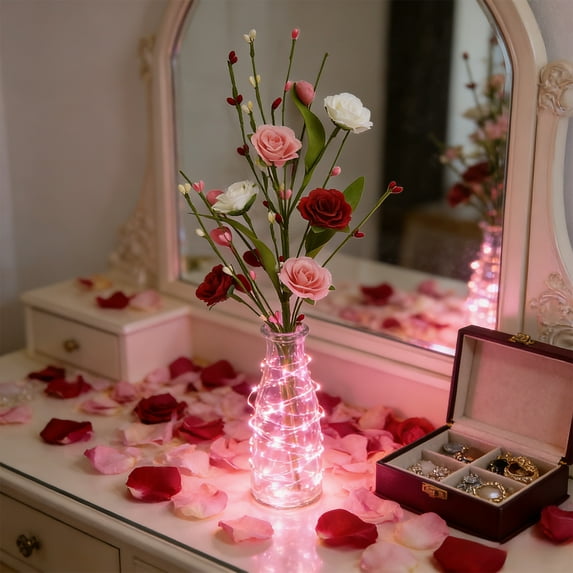 Artificial Roses, Simulation Rose Flower Arrangement, Faux Floral Decor for Valentine's Day Mother's Day Home(Multicolor)