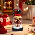 thumbnail image 1 of Artificial Roses Soap Flower Bouquet in Glass Dome with LED Lights, Battery-Powered Floral Arrangement, Home Decor Centerpiece and Romantic Gift for Wedding Anniversary Valentine's Day, 1 of 6