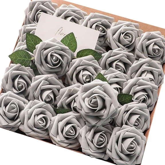 Artificial Roses with Stems Faux Roses 50 Pack Nude Gray Fake Roses Floral Arrangements Artificial Wedding Table Centerpieces Bridal Shower Decorations Home Dining Table Decor