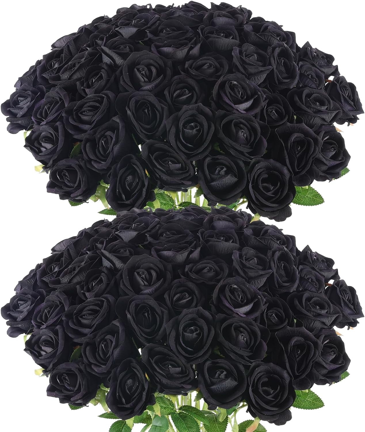 Artificial Roses in Bulk, Fake Silk Roses Realistic Black Roses for