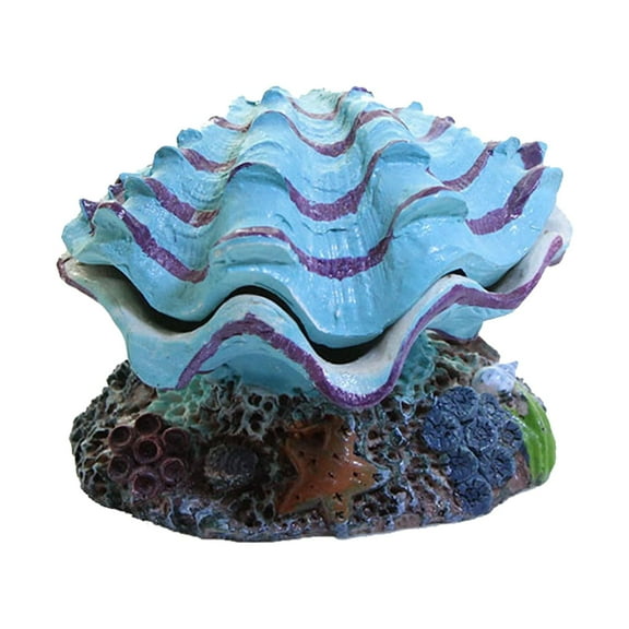 Artificial Shell Aquarium Ornament, Retro Resin Simulation Nature Fake Shell Ornament Landscaping Fishbowl Fish Tank Accessory for Home Decoration