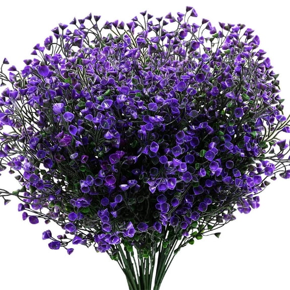 Artificial Shrubs Bushes 4 Pack Fake Outdoor UV Resistant Plants Flowers, Faux Plastic Bell Leaves Greenery for Indoor Outside Hanging Planter Home Office Wedding Farmhouse Decor(Green)