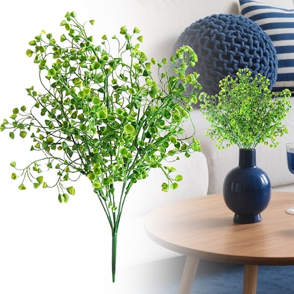 Artificial Shrubs Bushes, Plastic Fake Green Plants for Wedding Indoor Decor Home Garden Verandah Kitchen Office Table Centerpieces Arrangements Home Decoration Green 1 pcs
