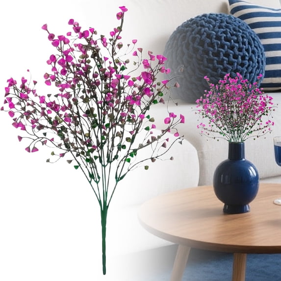 Artificial Shrubs Bushes, Plastic Fake Green Plants for Wedding Indoor Decor Home Garden Verandah Kitchen Office Table Centerpieces Arrangements Home Decoration Pink 1 pcs