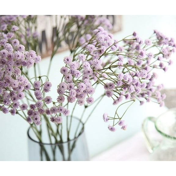 Artificial Silk Baby's Breath Bouquet, Purple, 65cm Height, Suitable for Wedding/Home/Office Decoration, Photo Prop