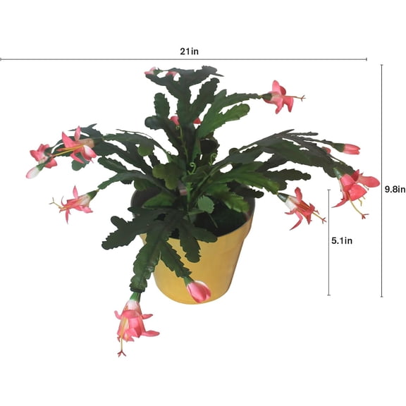 Artificial Silk Cactus Plant Set of 3 Red Flowers Beautiful Holiday Cactus Artificial Christmas Decorations with Pots (Red)