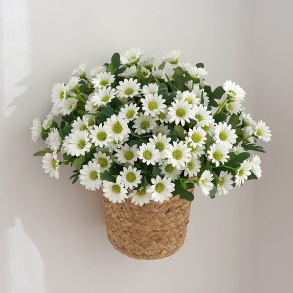 Artificial Silk Daisy Flowers | Realistic Chamomile Bouquet for Wedding & Home Decor | 1-Pack Small Fresh Floral Arrangements
