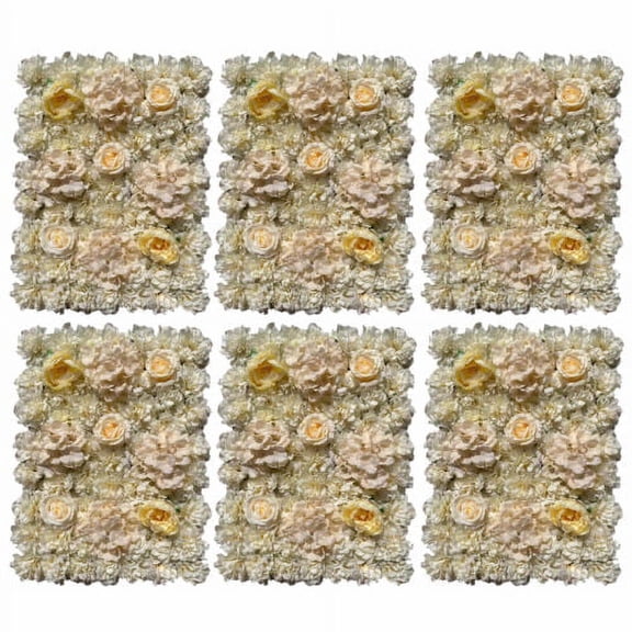 Artificial Silk Fabric Flower Wall Panel Backdrop Home Party Decor 60x40CM 6PC
